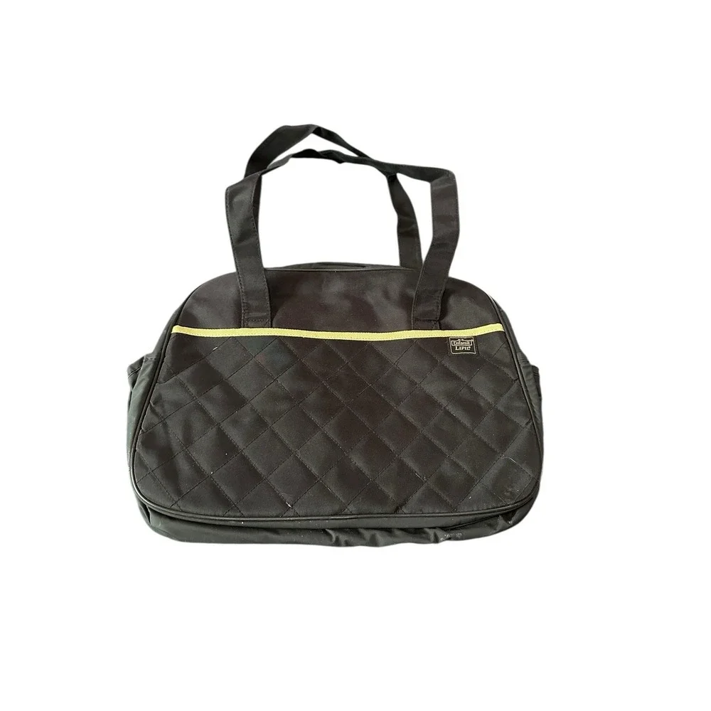 enfamil‎ lipil black with gold inside diaper bag shoulder tote